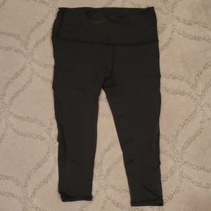 Black lululemon Capri with mesh inset